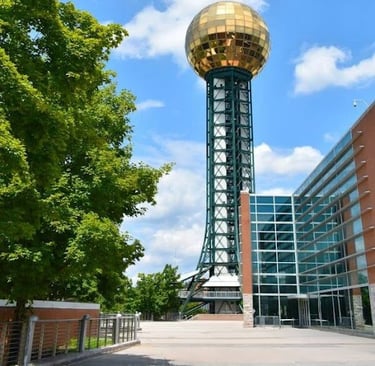 Knoxville, Tennessee Travel - Gold Sunsphere built for the 1982 World Fair