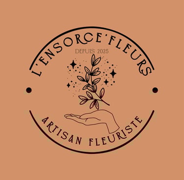 Logo de l'Ensorce'Fleurs, créations en fleurs séchées basée à Saint-Sardos, partenaire d'OpéPro