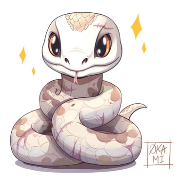 serpent mignon kawaii chibi mascotte