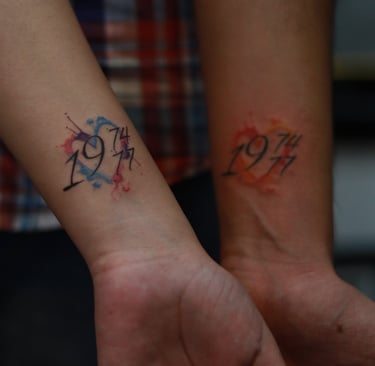 couple year tattoo at Dudo's Tattoos Hyderabad