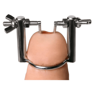a stainless steel urethral stretcher for fetish play