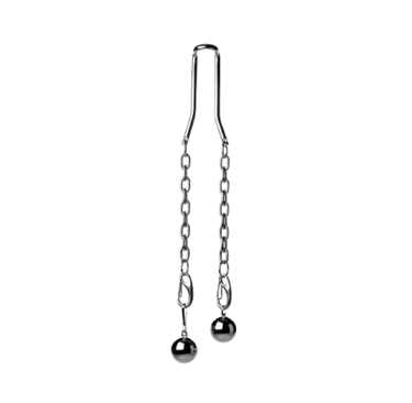 hitch hook ball stretcher with chains attached to weights