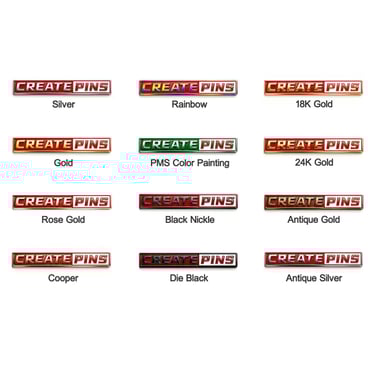 a variety of different types of metal plating colors 