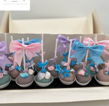 pop cake , cake pop thème sirène