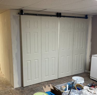 White closet barn doors