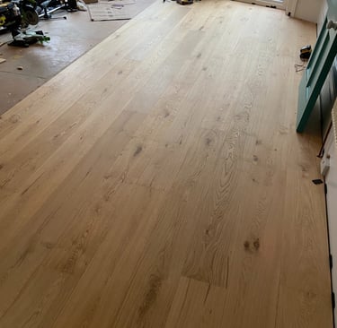 Sanded wooden floor restoration in Worthing Sussex, natural timber flooring finish