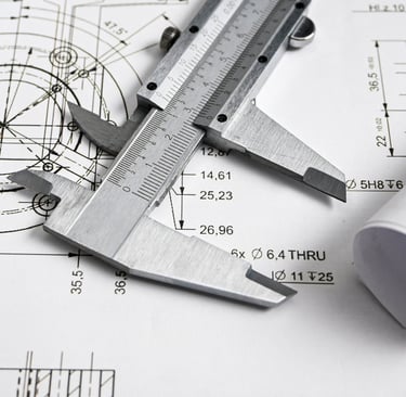Vernier caliper on engineering drawings