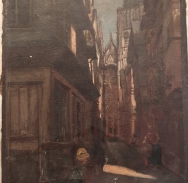 Tableau ancien, avant restauration.