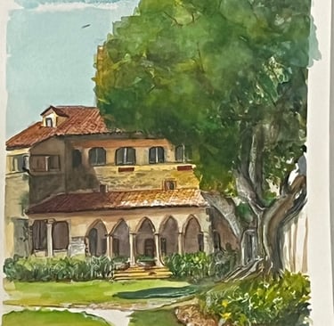 Deering Estate, main building , at a  sunny morning