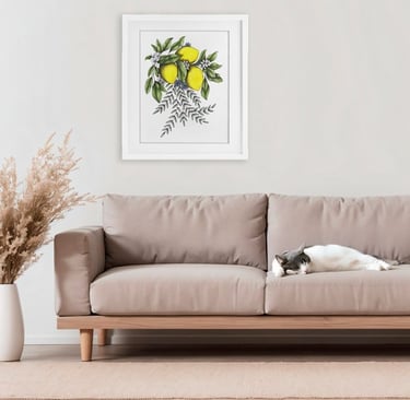 Living Room with Lemons Wall Art