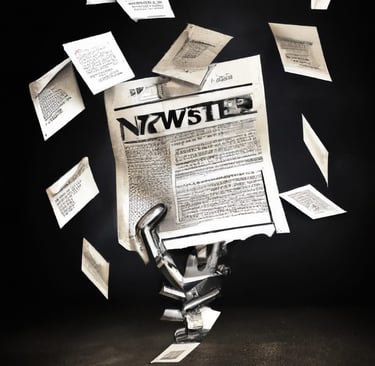 a newspaper paper with a newspaper clipping on it
