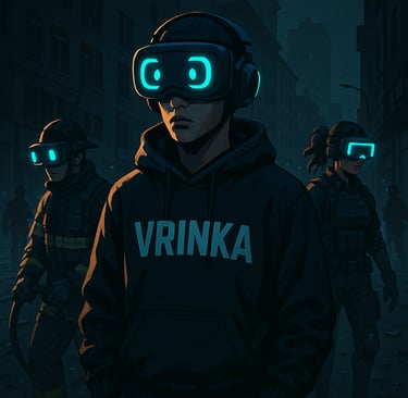 Bomberos con gafas VR