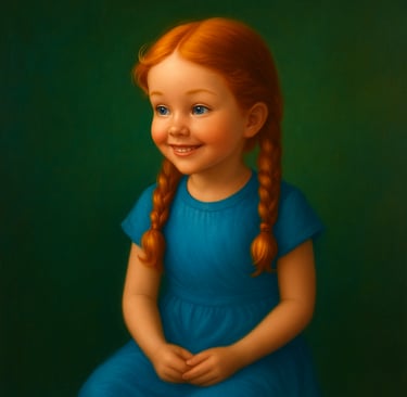 an image of a little girl with red hair and a braid braid