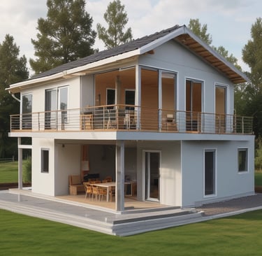 white and gray concrete house