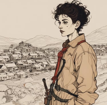 A close-up of an artist's hand sketching intense, raw lines on a textured canvas.