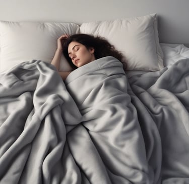 A serene bedroom with soft lighting and a neatly made bed, inviting relaxation and rest.