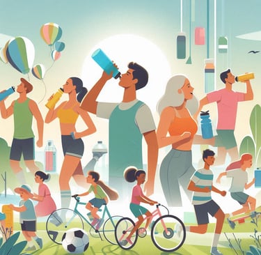 des sportifs s'hydratent