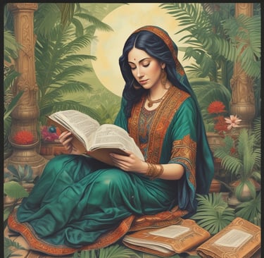 Close-up of ancient palm leaf manuscripts with Tamil script, softly lit by natural light.