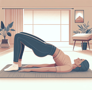 a woman doing yoga exercises on a mat
