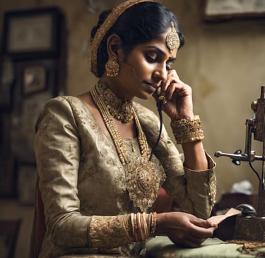 a woman in a headset with a headset and a headset