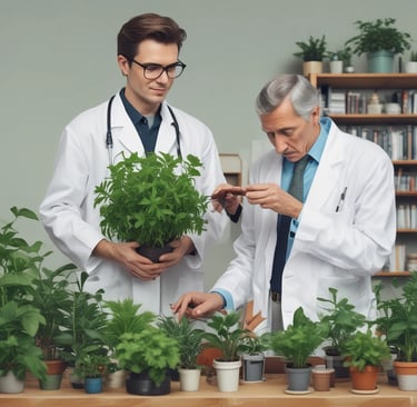 A close-up photo of a green leaf with visible veins on a bright natural background.
