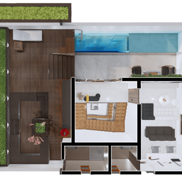 West facing villa floor plan at Fortune Hestia Sarjapur Road with modern Greek-inspired layout