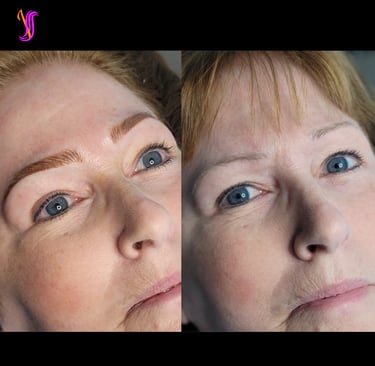 Close-up of beautiful fusion brow on a client