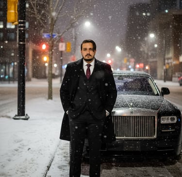 Pasha Rana CEO PASH CLUB LLC Standing Rolls Royce