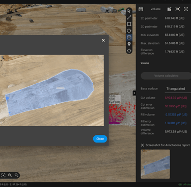 we use software to help analyze site images for volume and measurement