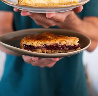 gâteau basque crème et cerise