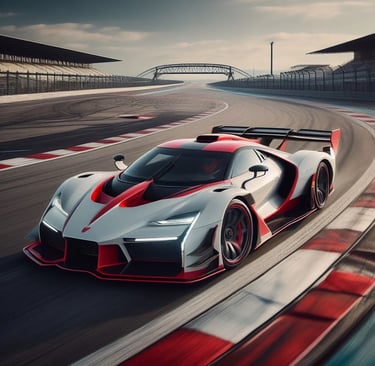GT Sports Car  On Race Track