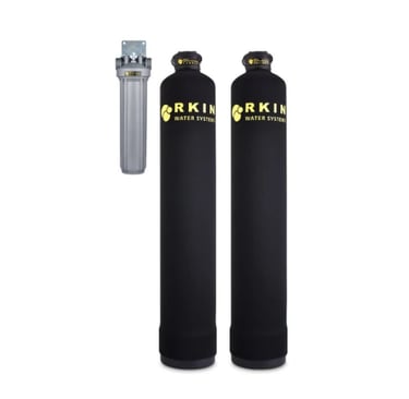 RKIN OnliSoft salt-free whole house water softener and carbon filter system.