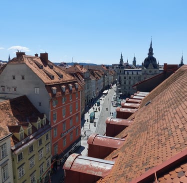 Aussicht auf Graz vom Café Freiblick
