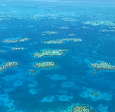 Barriera corallina del Belize vista dall'alto