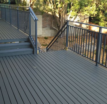 Treated Pine deck painted