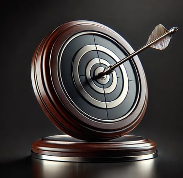 A high-end bullseye with an arrow, symbolizing precision in strategy and execution.