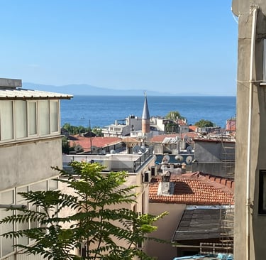 Balcony view sea of Marmara Istanbul