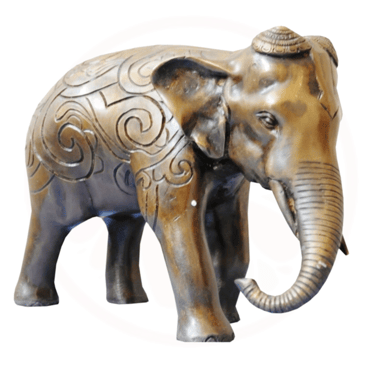 a statue of an elephant with a hat on