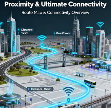 Galactic City to Gaur Chowk Distance