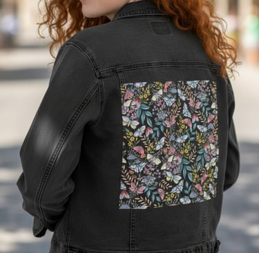 Girl wearing a printed jacket