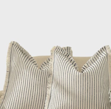 ZWJD Throw Pillow Covers 18x18Set of 2 Striped Pillow Covers with Fringe Chic Cotton Decorative Pill