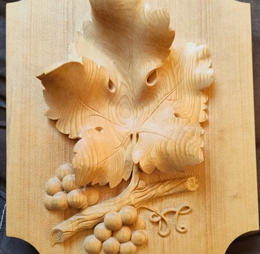 sculpture feuille de vigne Aubin Thiriat