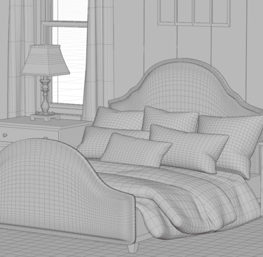 3D design for an illustration from the Artful Interiors coloring book