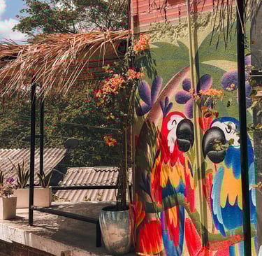 Mural art in the jungle town Minca, Colombia