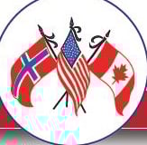 norwegian, american and canadian flags
