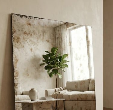 lustra postarzane, lustra antyczne na wymiar w salonie