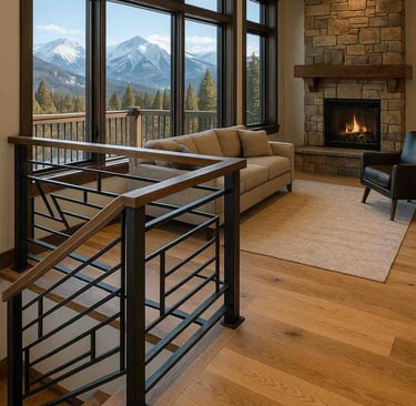 Custom Metal interior staircase railing