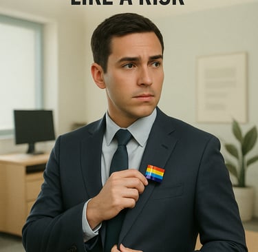 a man in a suit and tie dyes a rainbow - colored tie