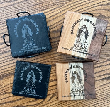 Saginaw Showdown engraved coasters