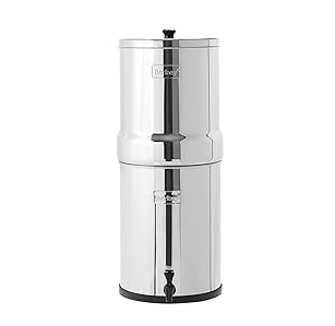 Berkey stainless steel gravity-fed water filtration system for countertop non-toxic drinking water